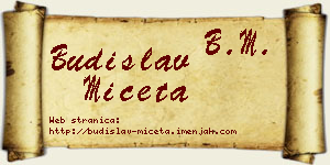 Budislav Mičeta vizit kartica